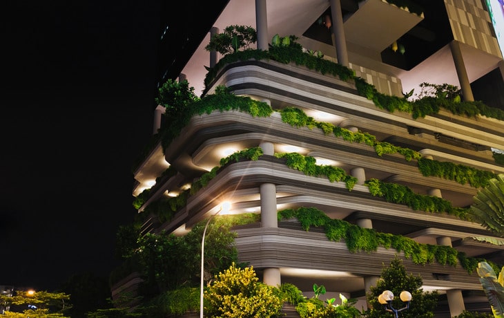 Commercial landscaping project showcasing corporate green space design by NV Spaces in Saudi Arabia